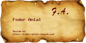 Fodor Antal névjegykártya
